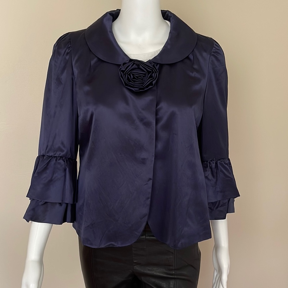 Marc Jacobs Navy Blue Silk Blazer